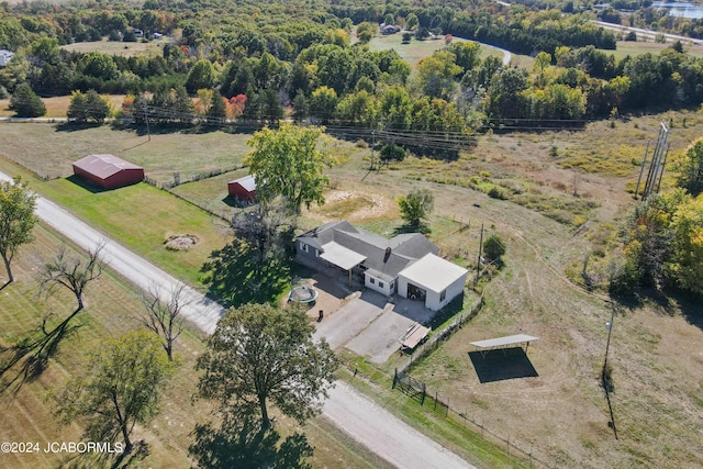 aerial view with a rural view