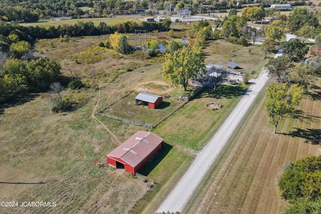 bird's eye view featuring a rural view