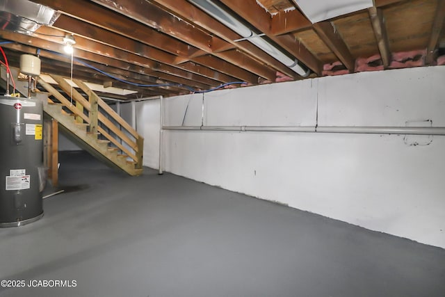 1214 Lynn St, Fulton, MO 65251 - unfinished basement featuring water heater and stairs