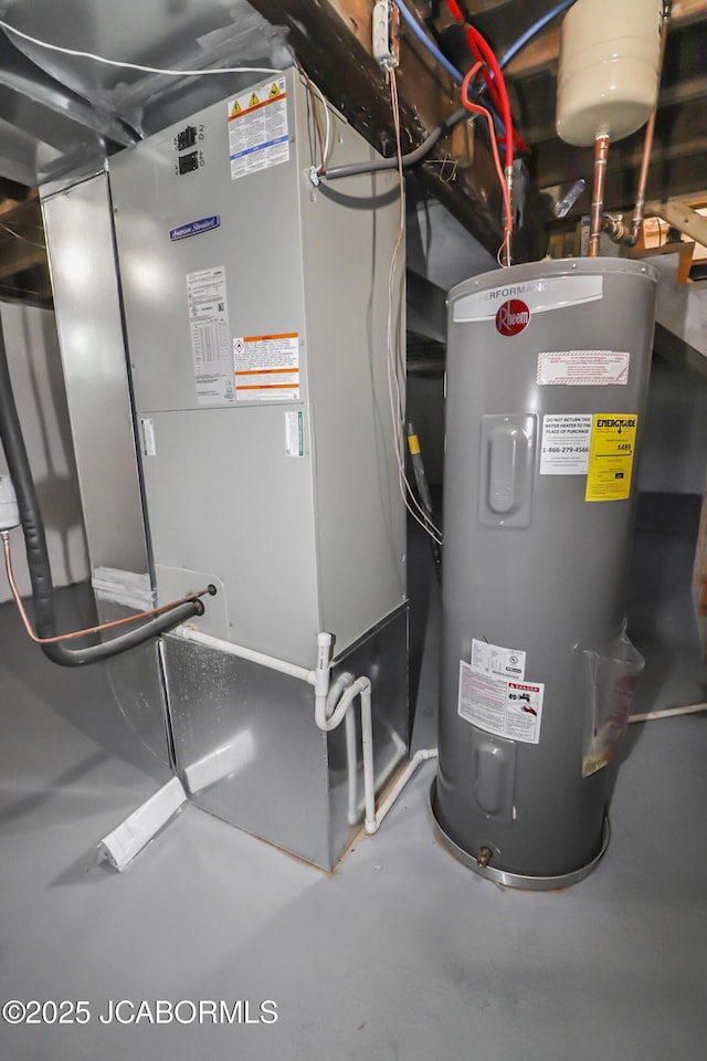 1214 Lynn St, Fulton, MO 65251 - utility room with electric water heater and heating unit
