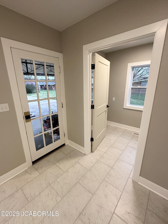 1434 Sunset Lake Rd, Jefferson City, MO 65109 - hall featuring marble finish floor and baseboards