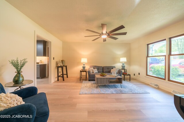 232 Pheasant Ln, Holts Summit, MO 65043 - living room with a ceiling fan and light wood finished floors