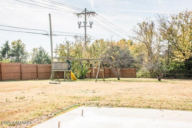 view of yard featuring a playground