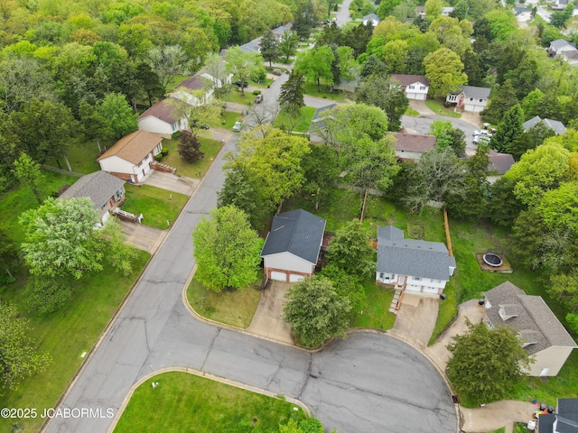 aerial view featuring a residential view