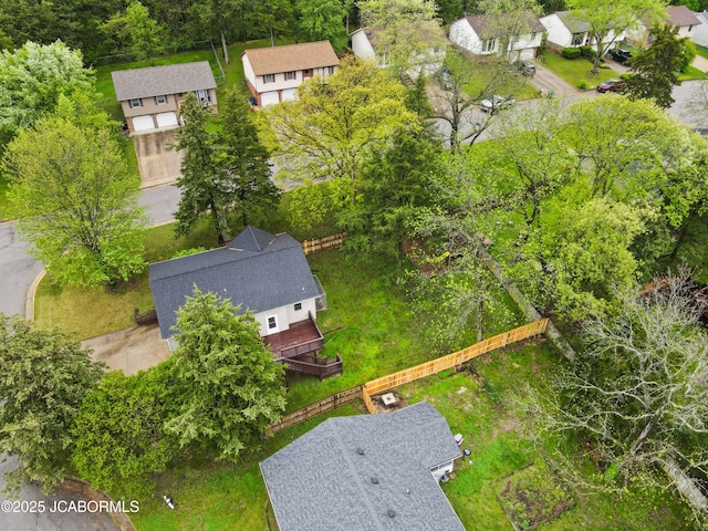 drone / aerial view with a residential view