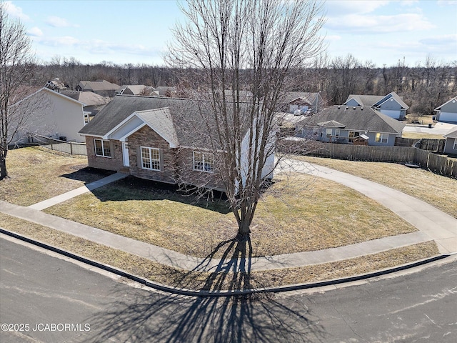 bird's eye view with a residential view