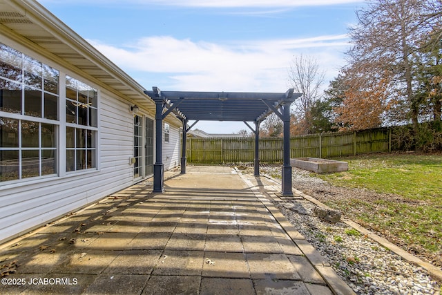 view of patio with a pergola