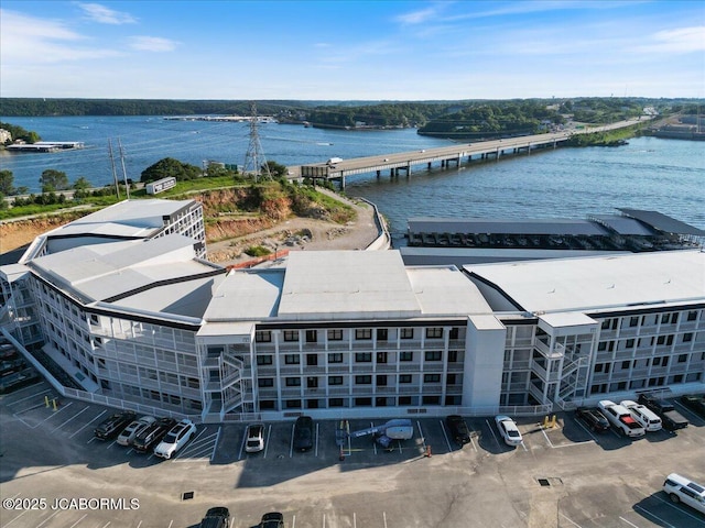 1055 Topsider Ln Unit 212, Osage Beach, MO 65065 - drone / aerial view of a notable bridge and a large body of water