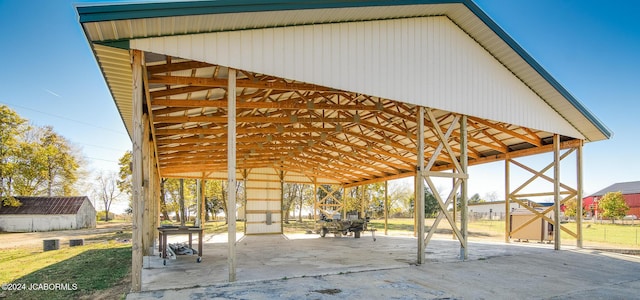 view of community featuring an outdoor structure