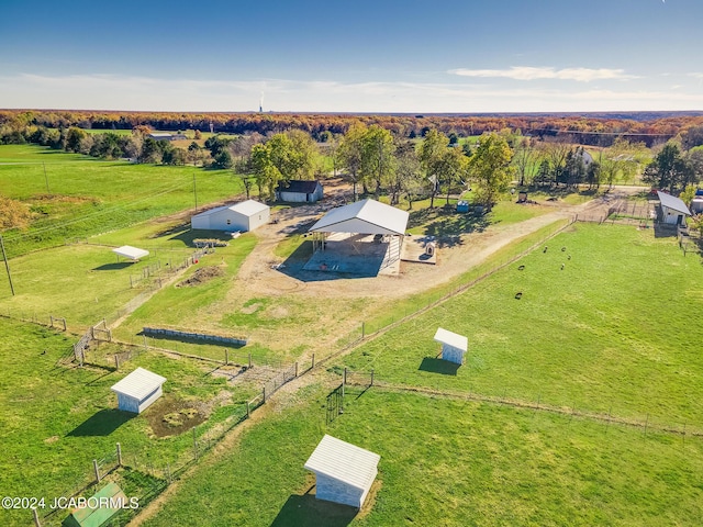 drone / aerial view featuring a rural view