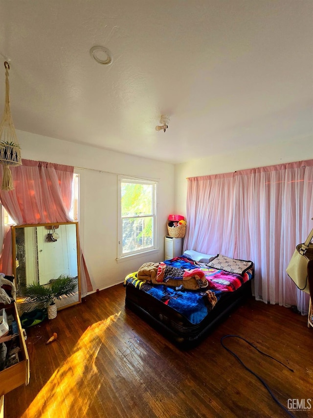 bedroom featuring wood-type flooring