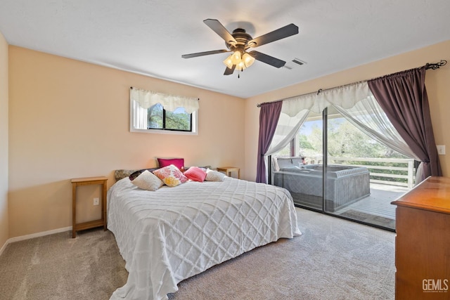 3113 Raccoon Dr, Lake Isabella, CA 93240 - bedroom featuring access to outside, multiple windows, carpet floors, and baseboards