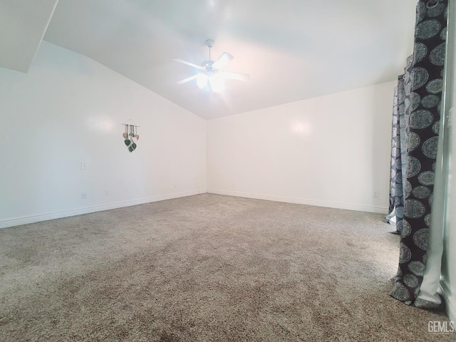 7205 Colony Park Dr, Bakersfield, CA 93313 - spare room with lofted ceiling, carpet flooring, and ceiling fan