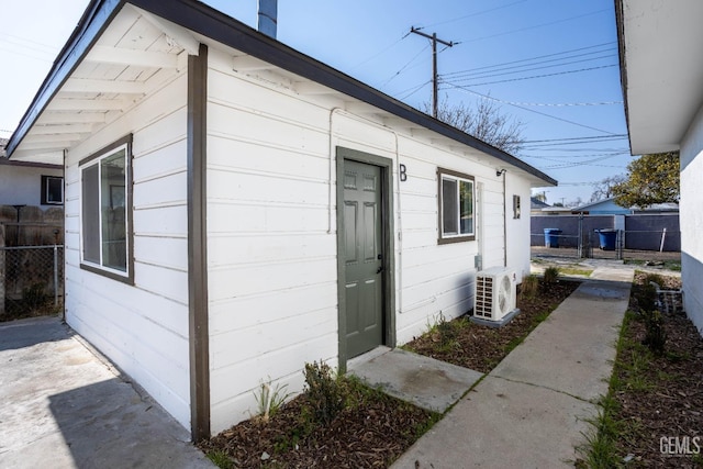 view of home's exterior featuring ac unit