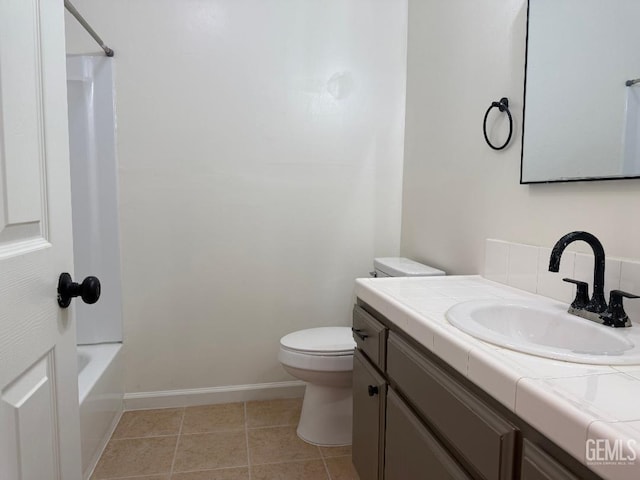 5717 Arc Dome Ave, Bakersfield, CA 93313 - bathroom with vanity, tile patterned floors, and shower / bathtub combination