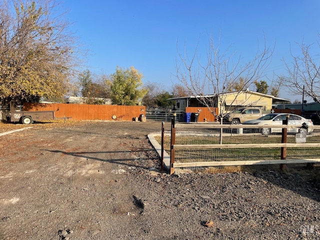 view of yard with a fenced front yard