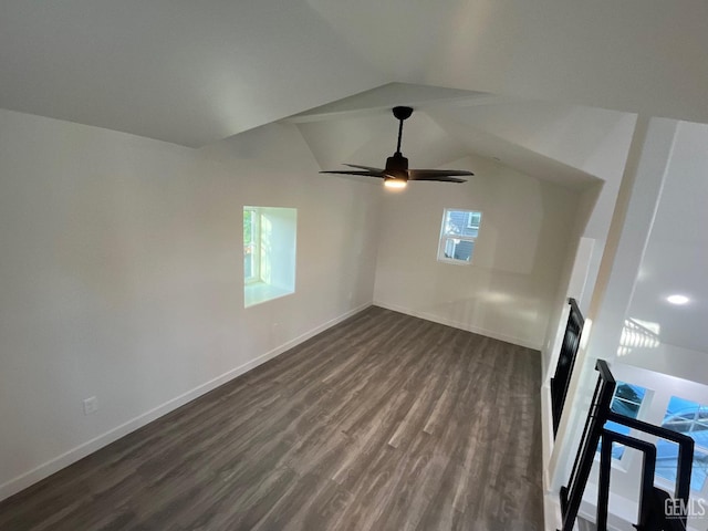 5929 Gran Paseo Way, Atascadero, CA 93422 - additional living space with lofted ceiling, baseboards, and dark wood-style flooring