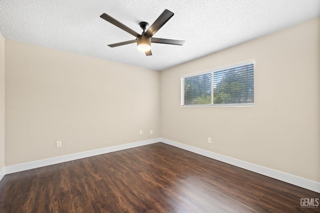 2605 Bladen St, Bakersfield, CA 93309 - unfurnished room featuring ceiling fan, a textured ceiling, and dark wood-style flooring