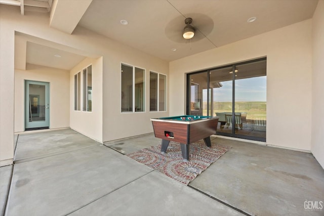 view of patio / terrace featuring ceiling fan