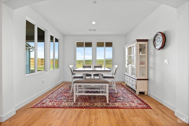 dining room featuring light hardwood / wood-style floors