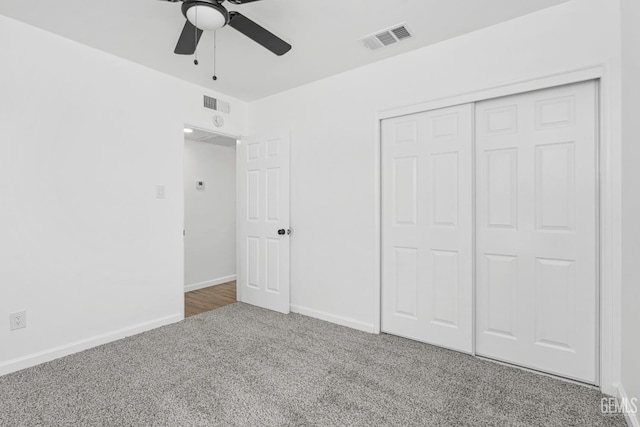 1920 Doolittle Ave, Bakersfield, CA 93304 - unfurnished bedroom featuring carpet flooring, a closet, baseboards, and ceiling fan