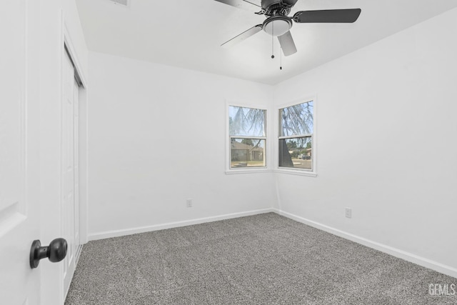 1920 Doolittle Ave, Bakersfield, CA 93304 - unfurnished room featuring carpet flooring, baseboards, and ceiling fan