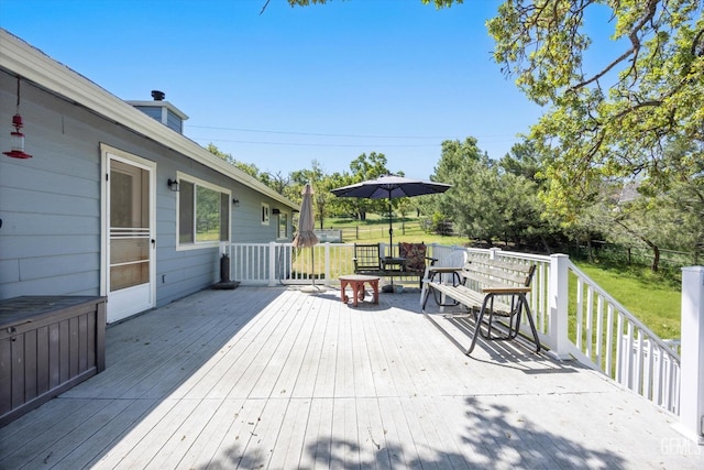 view of wooden deck