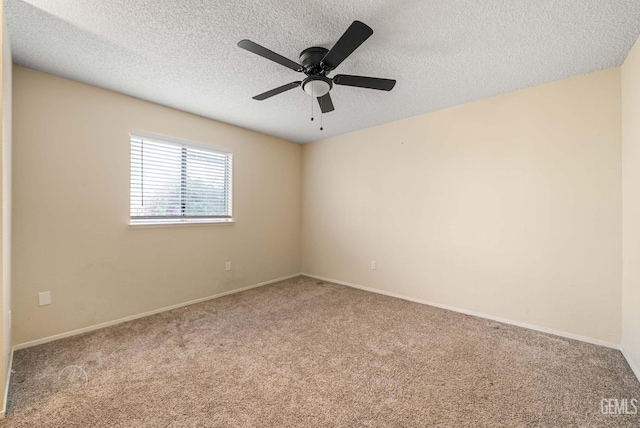 3717 Cypress Glen Blvd, Bakersfield, CA 93309 - carpeted empty room featuring a textured ceiling, ceiling fan, and baseboards