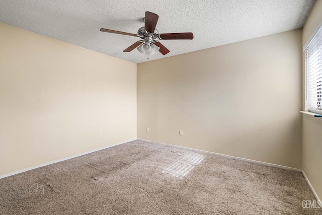 3717 Cypress Glen Blvd, Bakersfield, CA 93309 - unfurnished room featuring a ceiling fan, carpet flooring, a textured ceiling, and baseboards