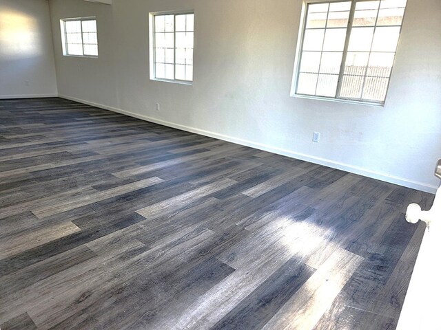 unfurnished room featuring dark hardwood / wood-style flooring and plenty of natural light