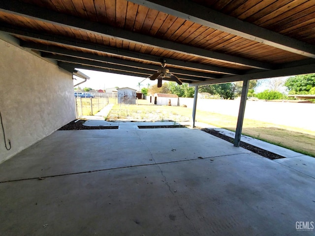 4204 Tyndall Ave, Bakersfield, CA 93313 - fenced backyard featuring a storage shed and a patio area