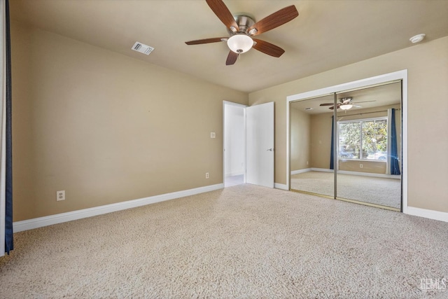 11717 Old Town Rd, Bakersfield, CA 93312 - unfurnished bedroom with carpet, a closet, and a ceiling fan