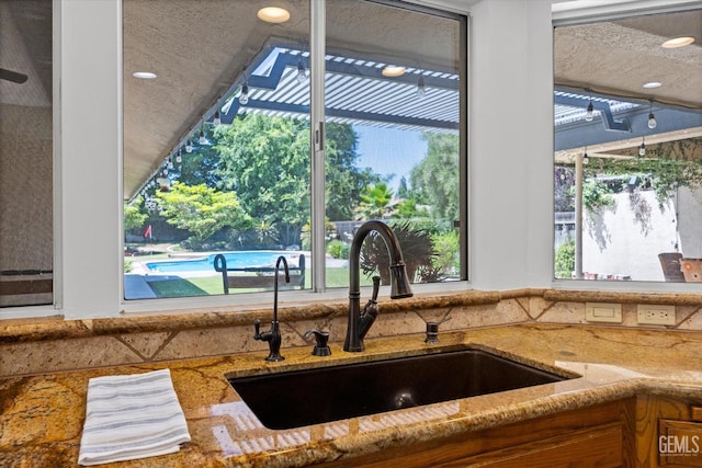 11717 Old Town Rd, Bakersfield, CA 93312 - kitchen view of stone counters and recessed lighting