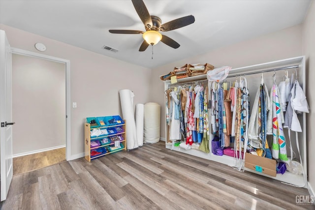 9913 Mark Twain Ave, Bakersfield, CA 93312 - spacious closet featuring ceiling fan and wood finished floors