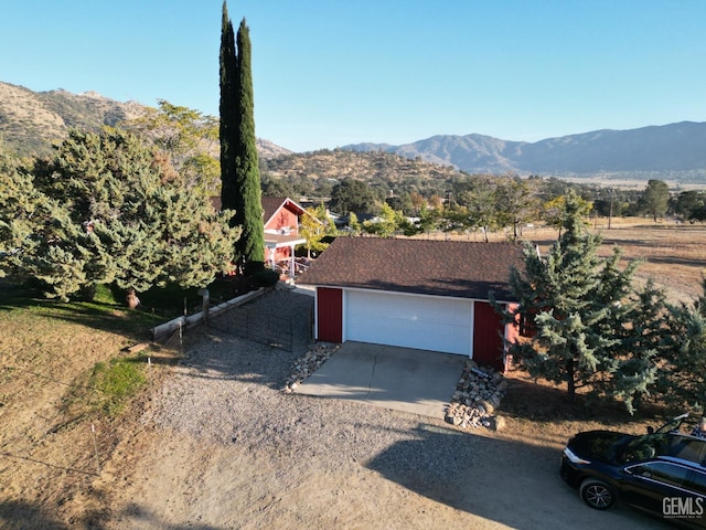 view of front of house with a mountain view