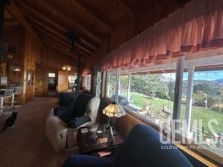 sunroom featuring a wealth of natural light and lofted ceiling