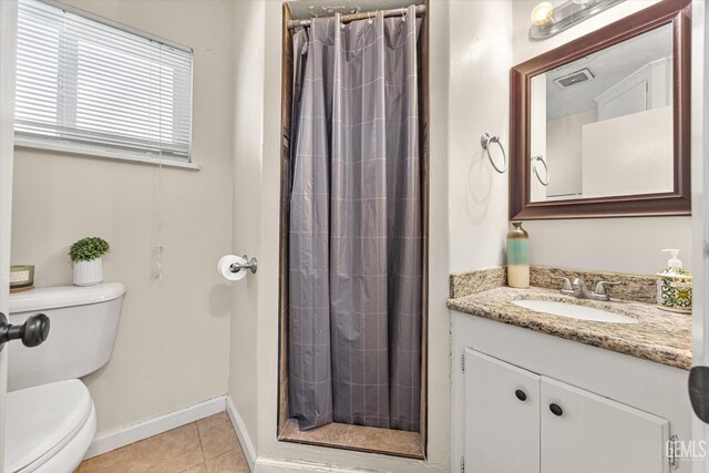295 Walnut St, Shafter, CA 93263 - full bath with toilet, vanity, tile patterned flooring, and a shower stall