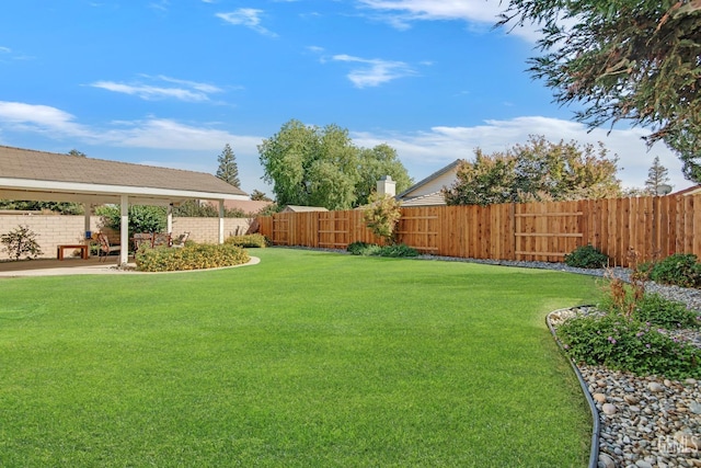 view of yard with a patio