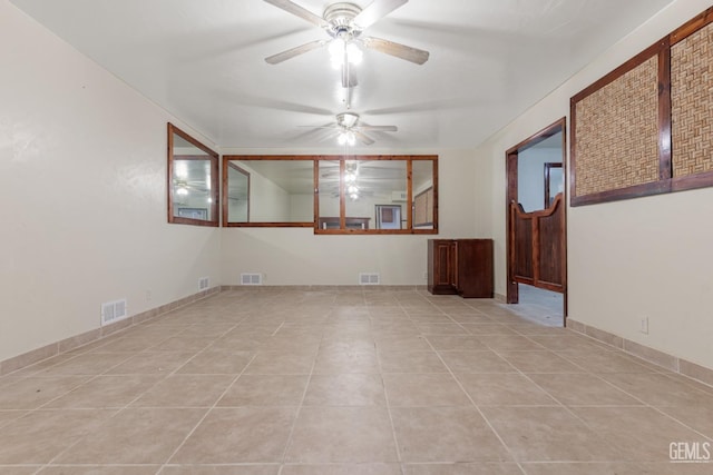 726 D St, Taft, CA 93268 - spare room with visible vents, tile patterned floors, and ceiling fan