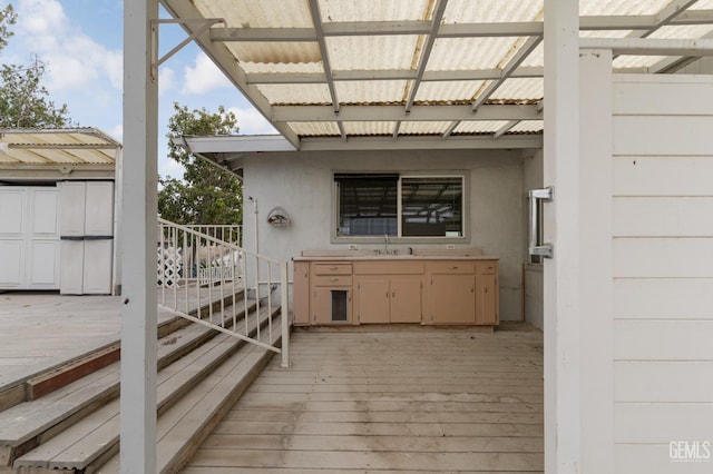 726 D St, Taft, CA 93268 - wooden terrace with a sink