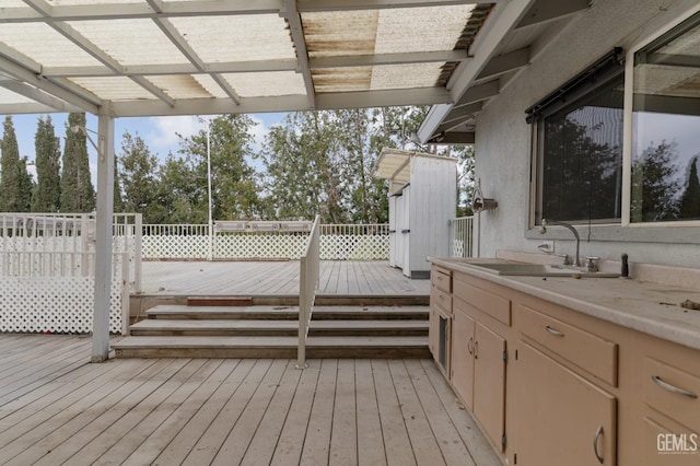 726 D St, Taft, CA 93268 - wooden terrace featuring a sink