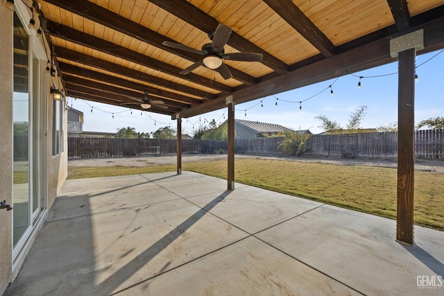 view of patio with ceiling fan