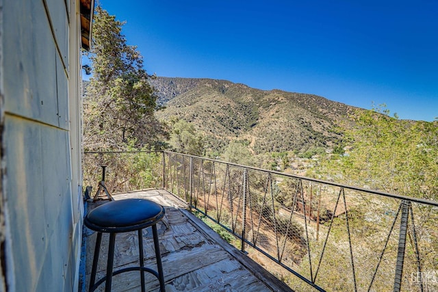 balcony with a mountain view