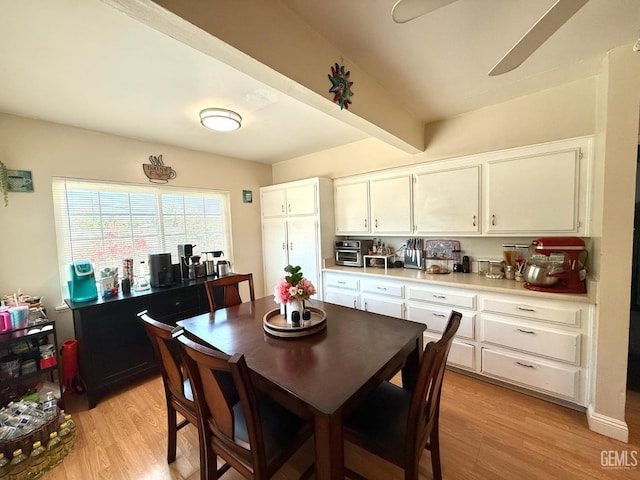 615 Cherokee Dr, Bakersfield, CA 93309 - dining area featuring light wood-style floors and ceiling fan
