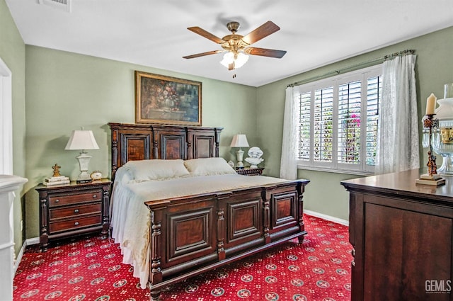 14030 Sandstone Peak Dr, Bakersfield, CA 93306 - bedroom with dark carpet and a ceiling fan