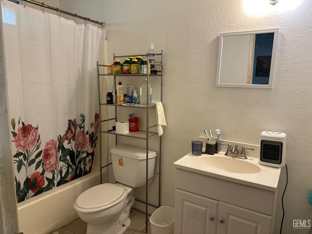 819 Stephen Ct, Wasco, CA 93280 - full bath with tile patterned flooring, vanity, and shower / tub combo