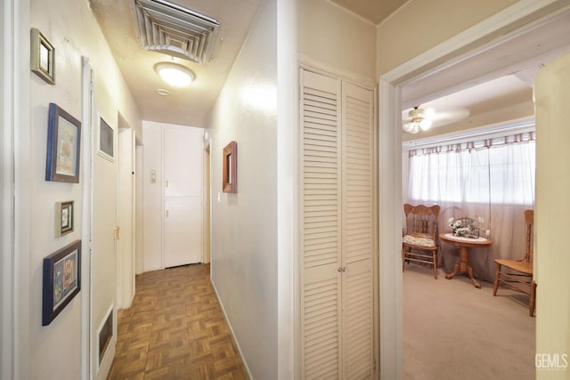 corridor with parquet floors