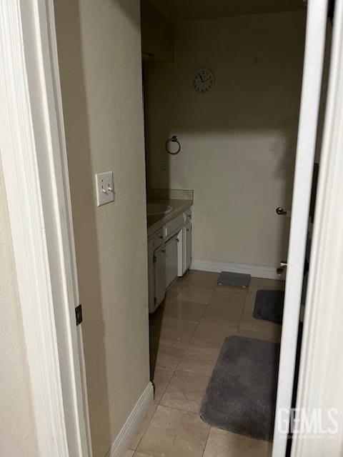 2626 E Cleo Ct Unit 29, Bakersfield, CA 93306 - bathroom with vanity and tile patterned flooring