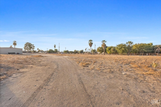 view of road featuring a rural view