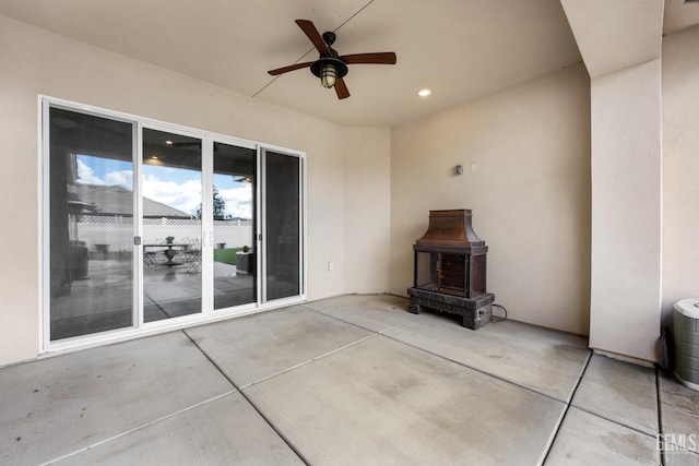 view of patio / terrace featuring a ceiling fan